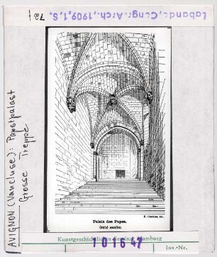 Avignon: Papstpalast, grosse Treppe