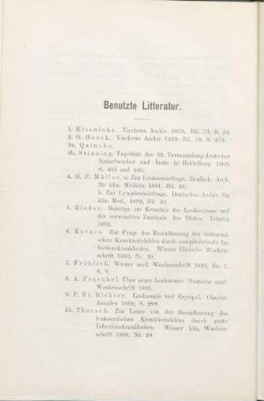 Benutzte Litteratur.