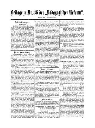Mitteilungen : Beilage zu No. 36 der Pädagogischen Reform