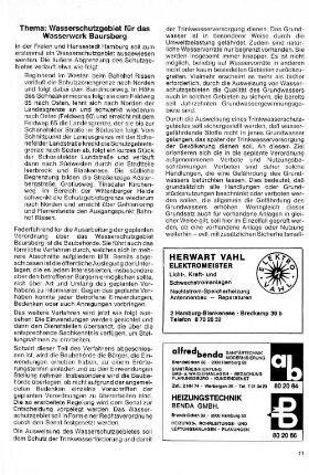 Thema: Wasserschutzgebiet für das Wasserwerk Baursberg