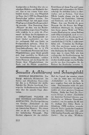 Sexuelle Aufklärung und Schamgefühl
