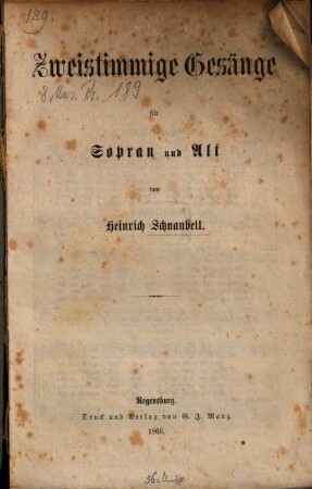 2stimmige Gesänge : für Sopran u. Alt ; [op. 31,2]