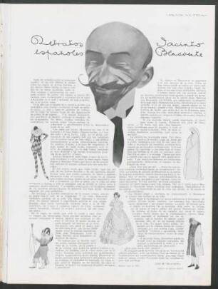 Retratos españoles - Jacinto Benavente : Dibujos de Málaga Grenet