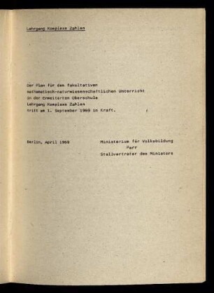 Lehrgang Komplexe Zahlen