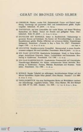Gerät in Bronze und Silber (Nr. 45-52)