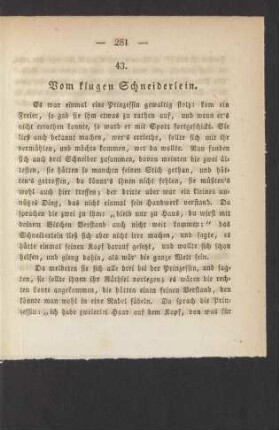 43. Vom klugen Schneiderlein.