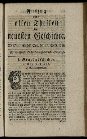 XXXVIII. Stück. Coburg, den 17. Sept. 1755.