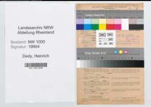 Entnazifizierung Heinrich Dedy, geb. 18.08.1891 (Arzt)