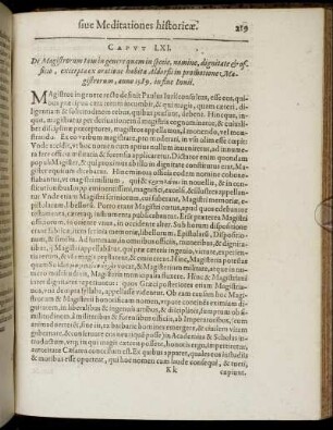 Caput LXI. De Magistrorum tam in genere quam in specie [...] - Caput LXX. De characteribus & fermone primæuo [...]
