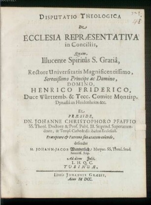 Disp. theol. de ecclesia repraesentativa in conciliis
