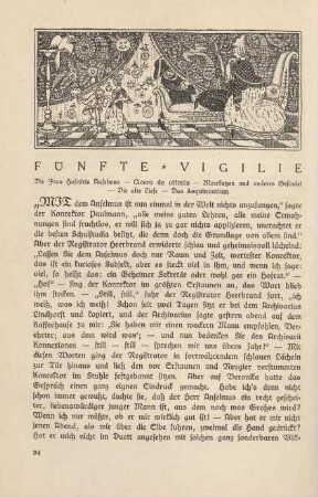 Fünfte Vigilie Die Frau Hofrätin Anselmus …