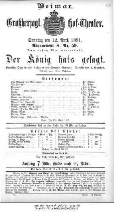 Der König hats gesagt