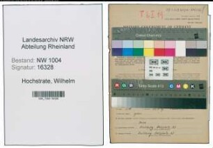 Entnazifizierung Wilhelm Hochstrate , geb. 03.01.1892 (Monteur)