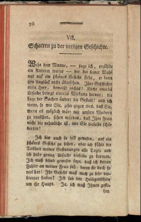 VII. Schatten zu der vorigen Geschichte.