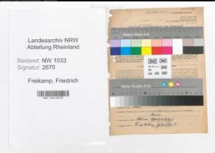 Entnazifizierung Friedrich Freikamp , geb. 01.12.1888 (Polizist)