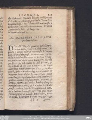 Al Marchese Del Vasto per lo medesimo.