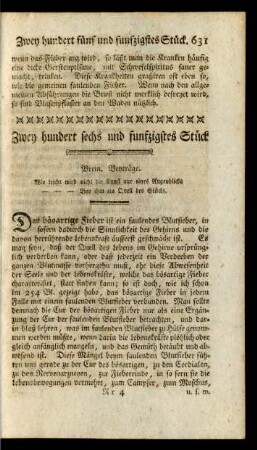 Zwey hundert sechs und funfzigstes Stück