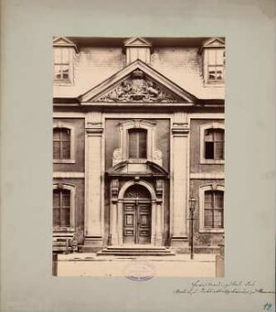 Archiv- und Bibliotheksgebäude, Hannover: Haupteingang vor der Aufstockung/Erweiterung (1889-1893)