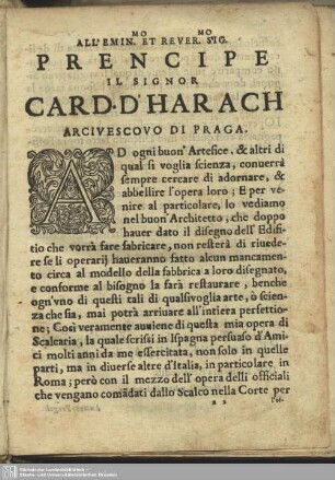 Prencipe il Signor Card. d'Harach