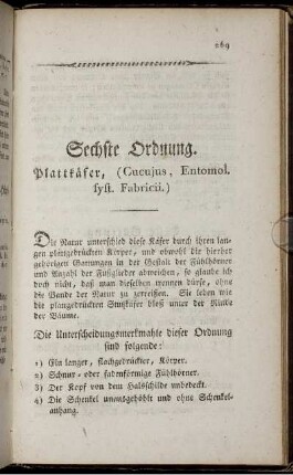 Sechste Ordnung Plattkäfer, (Cucujus, Entomol. syst. Fabricii.)