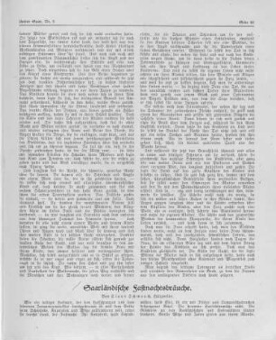 Saarländische Fastnachtsbräuche.