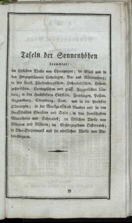 Tafeln der Sonnenhöhen brauchbar: [...]