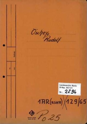 Personenheft Rudolf Öschey (*29.05.1903), Landgerichtsdirektor