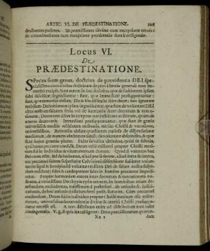 Articulus VI. De Praedestinatione