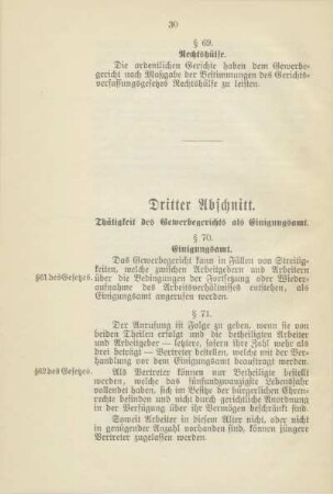 Dritter Abschnitt. Thätigkeit des Gewerbegerichts als Einigungsamt