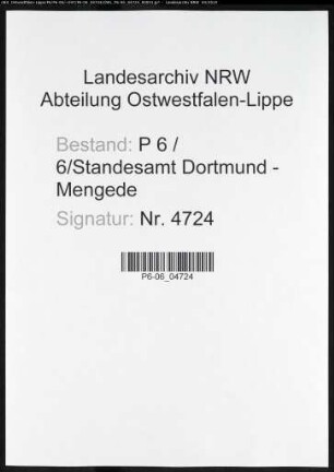 Sterberegister Standesamt Dortmund-Mengede (XIII)