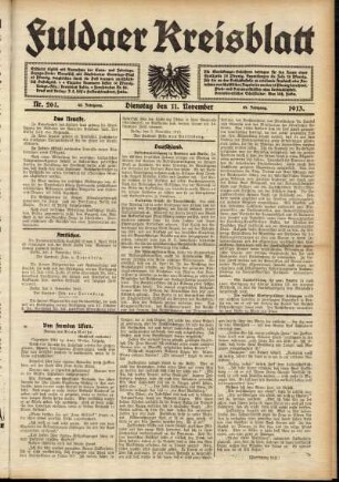 Ausgabe vom Dienstag, den 11. November 1913.