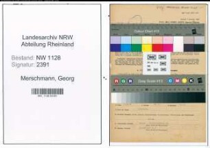Entnazifizierung Georg Merschmann , geb. 05.07.1900 (Polizist)