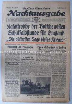 Umschlagblatt der Abendzeitung "Berliner illustrierte Nachtausgabe" überwiegend über den Krieg in der Sowjetunion