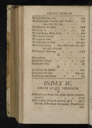 Index IV. Rerum Atqve Verborum.
