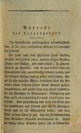 Erinnerungen aus dem Leben Joh. Gottfrieds von Herder. 1
