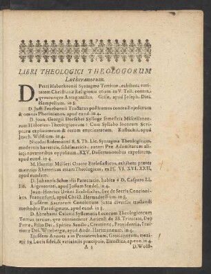 Libri Theologici Theologorum Lutheranorum.