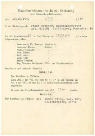Gossner, Franz