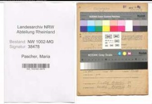 Entnazifizierung Maria Pascher , geb. 05.05.1895 (Kuechenhilfe)