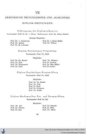 VII. Diplom-Prüfungen