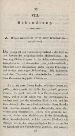 VIII. Behandlung