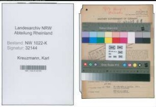 Entnazifizierung Karl Kreuzmann , geb. 17.11.1909 (Postarbeiter)