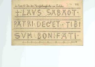 Recto: Fulda, Dom St. Salvator, Bonifatiusglocke, Inschrift