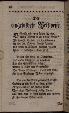 Der eingebildete Weltweise.