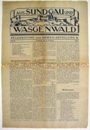 Feldzeitung "Aus Sundgau und Wasgenwald"