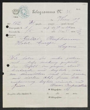 Brief von Otto Brahm an Gerhart Hauptmann