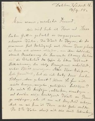 Brief an B. Schott's Söhne : 14.09.1915