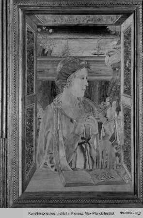 Chorgestühl mit Intarsien : Heilige Katharina von Alexandrien