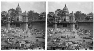 Hinduistische Tempel- und Pilgerstätte am Ganges : Varanasi (Benares), Indien. Hinduistische Tempel- und Pilgerstätte am Ganges