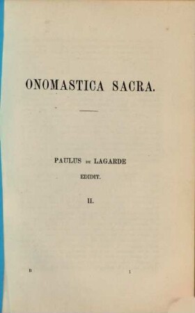Onomastica sacra, II