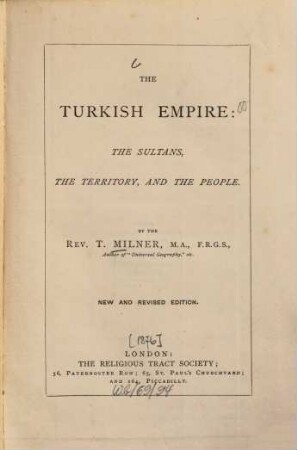 The Turkish Empire : The sultans, the territory, and the people